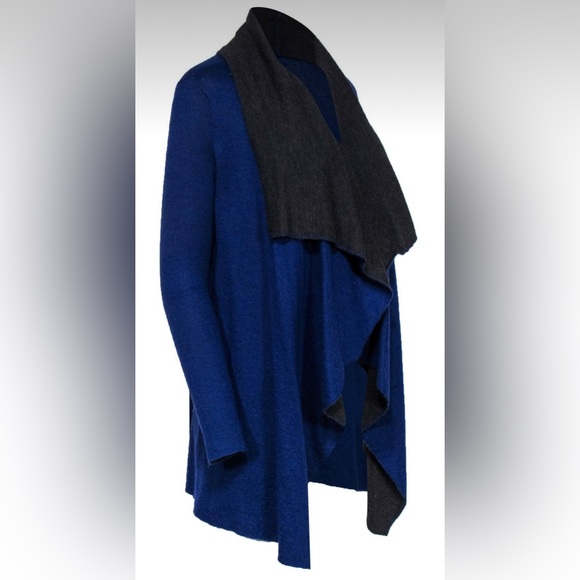 EILEEN FISHER Pin Closure Cardigan sweater blue grey petite small - Picture 2 of 4